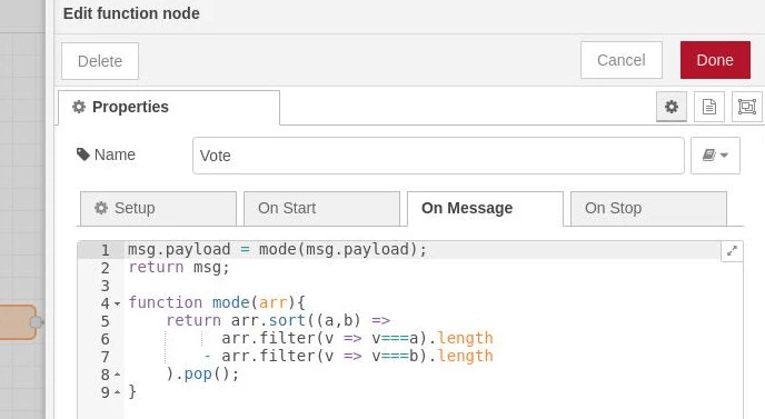 Flow Example 2 Function Node Settings